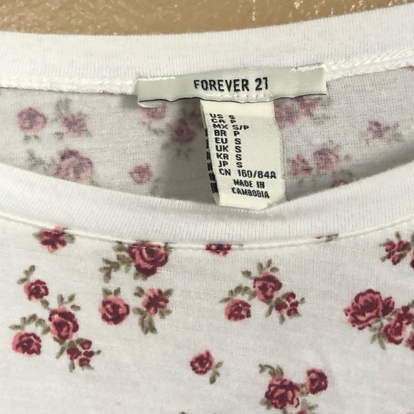 Forever 21 Floral Tee Size S - Picture 4 of 4